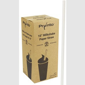 STRAW 10' MILKSHAKE UNWRAPPED WHITE